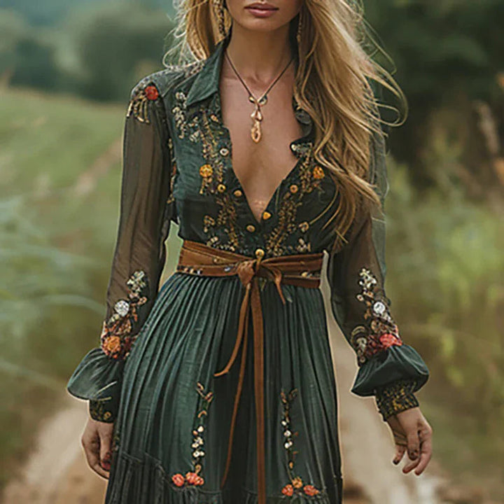 Abito maxi bohemien fluido da donna