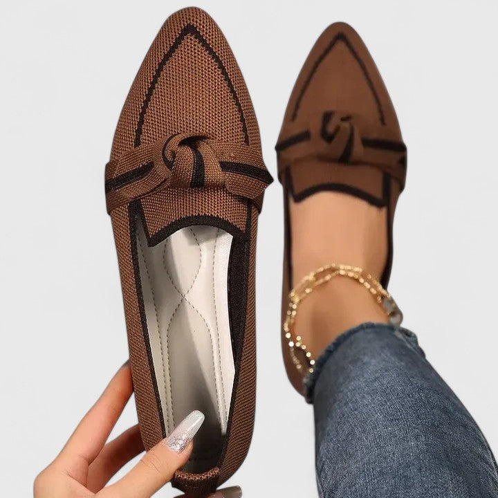 Chaussures Plates Pour Femme à Bout Pointu et Détail Nœud