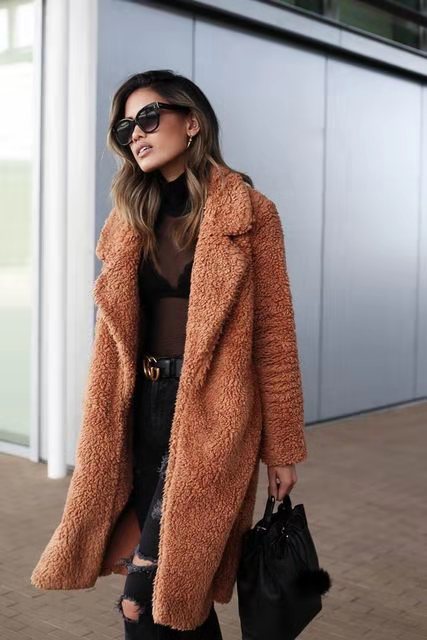 Manteau Teddy Long pour Femme