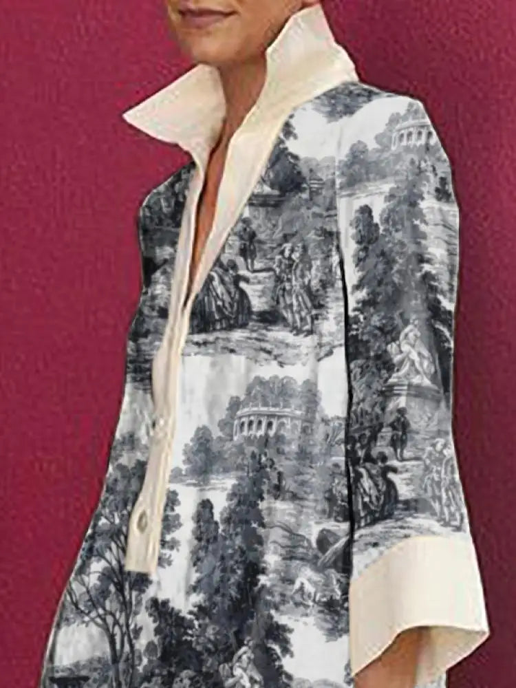 Robe Chemise Imprimée pour Femme à Coupe Décontractée