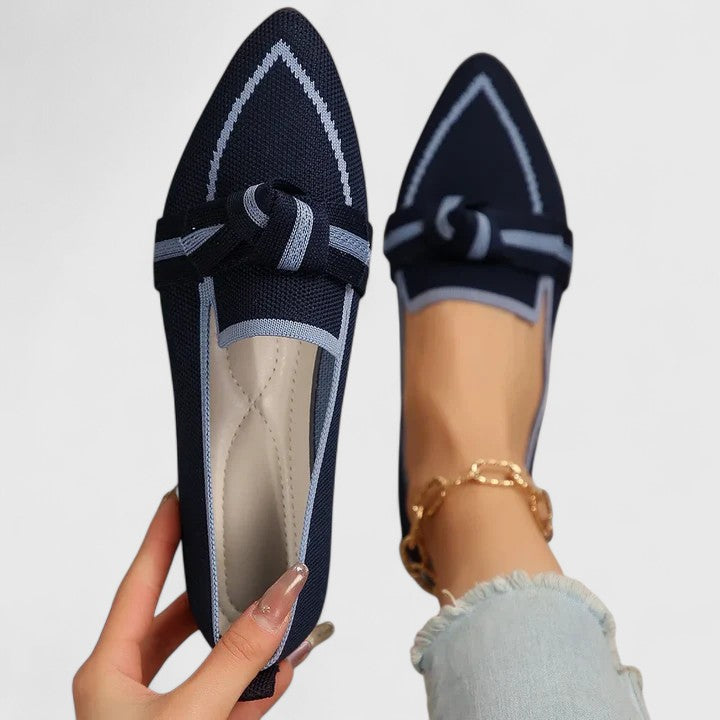 Chaussures Plates Pour Femme à Bout Pointu et Détail Nœud