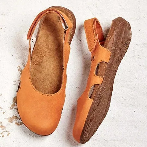Volné dámské boty slingback s pohodlnou podrážkou