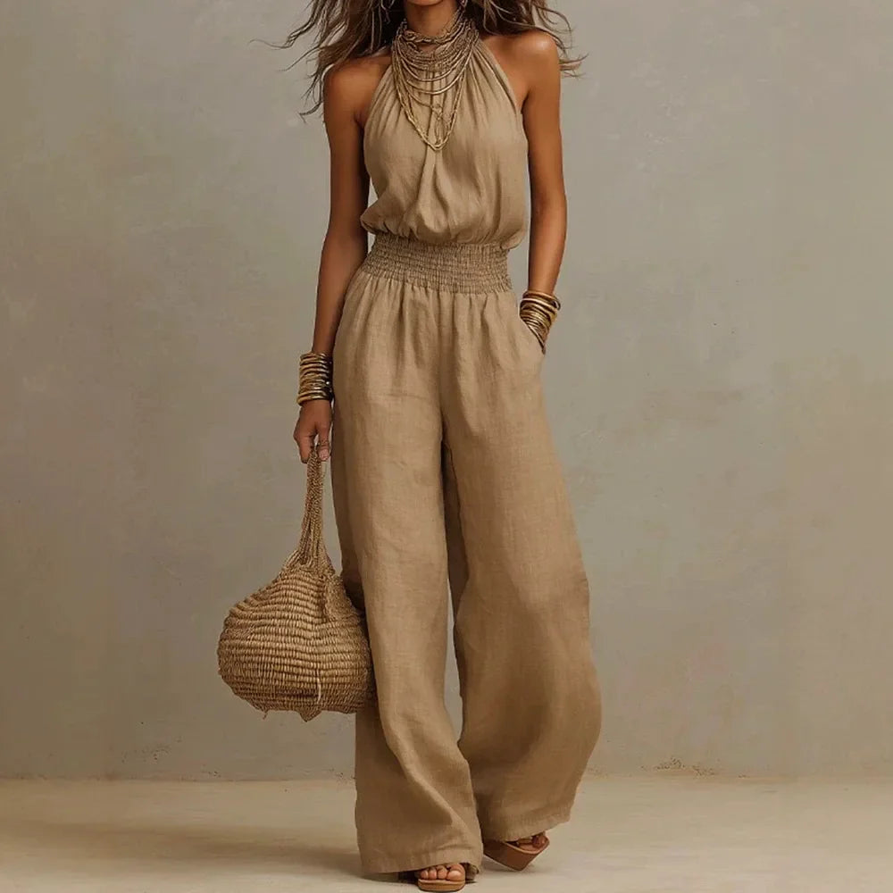 Combinaison Femme Sans Manches à Jambes Larges