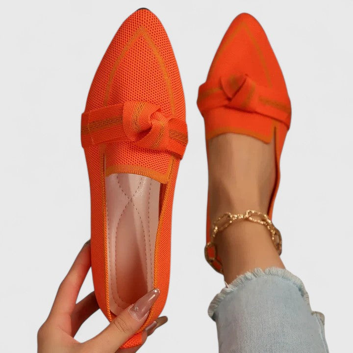 Chaussures Plates Pour Femme à Bout Pointu et Détail Nœud