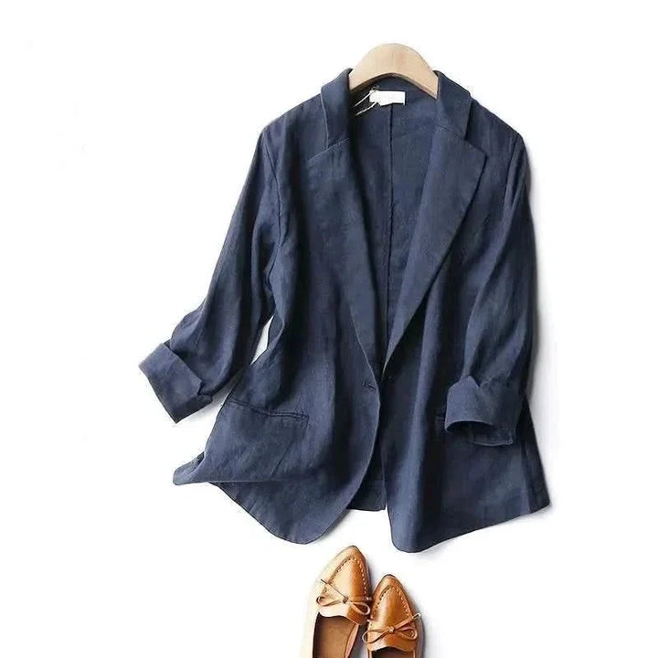 Blazer Femme à Bouton Unique et Poches
