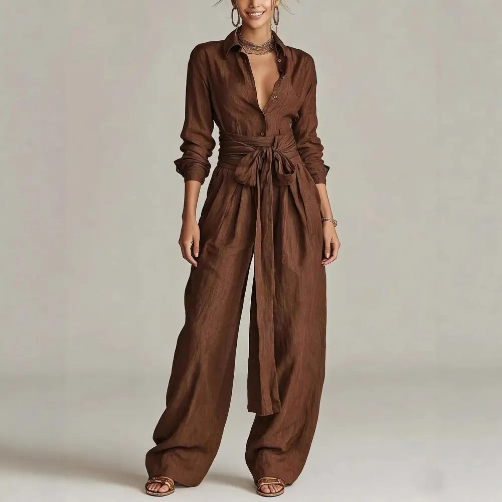 Ensemble Lin Femme Chemise Pantalon Fluide