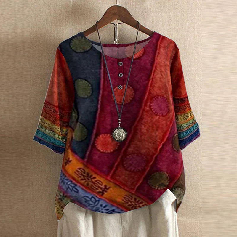 Blouse imprimé floral vintage femme
