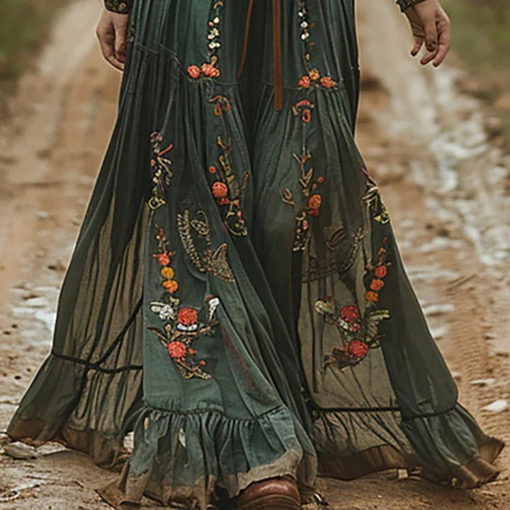 Abito maxi bohemien fluido da donna