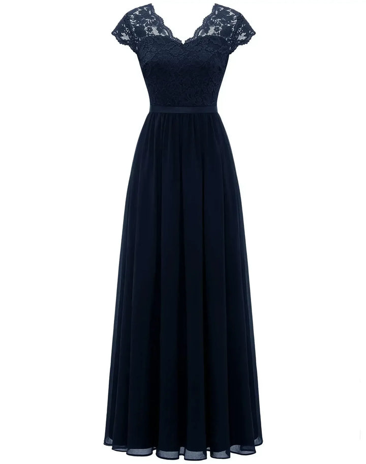 Robe Longue Femme en Dentelle Élégante