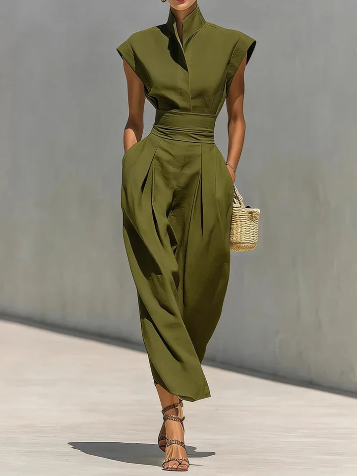 Robe Femme à Col Montant et Poches Pratiques