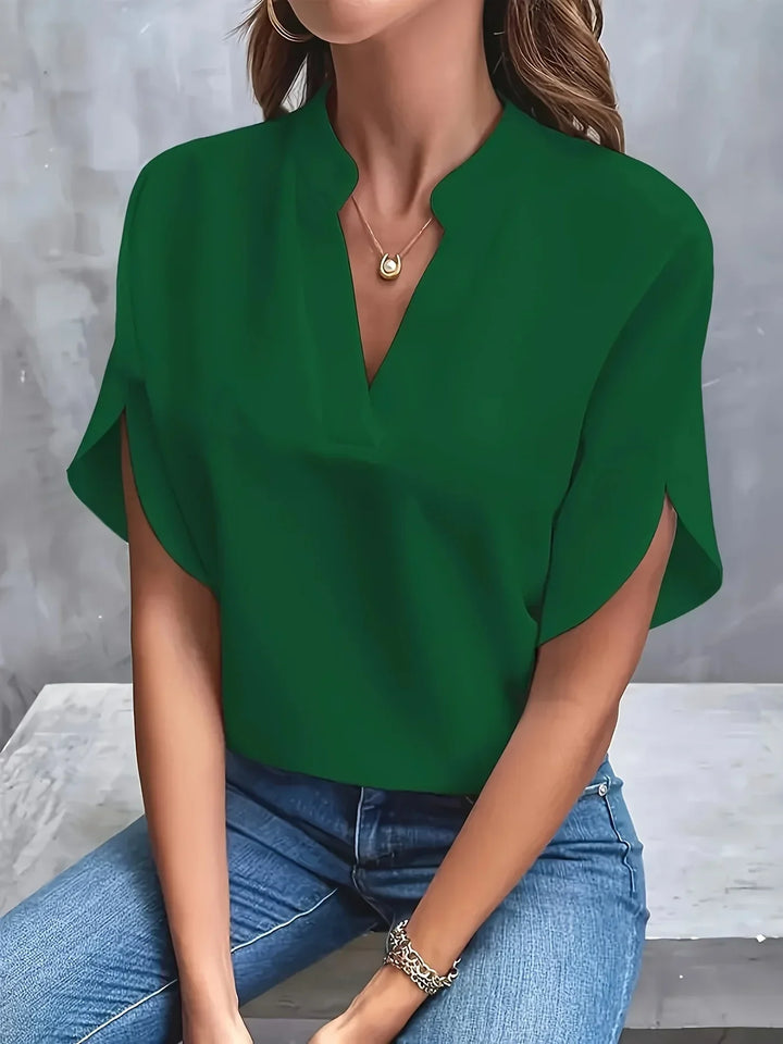 Elegantní dámský košile s výstřihem do V, stylový a ležérní top