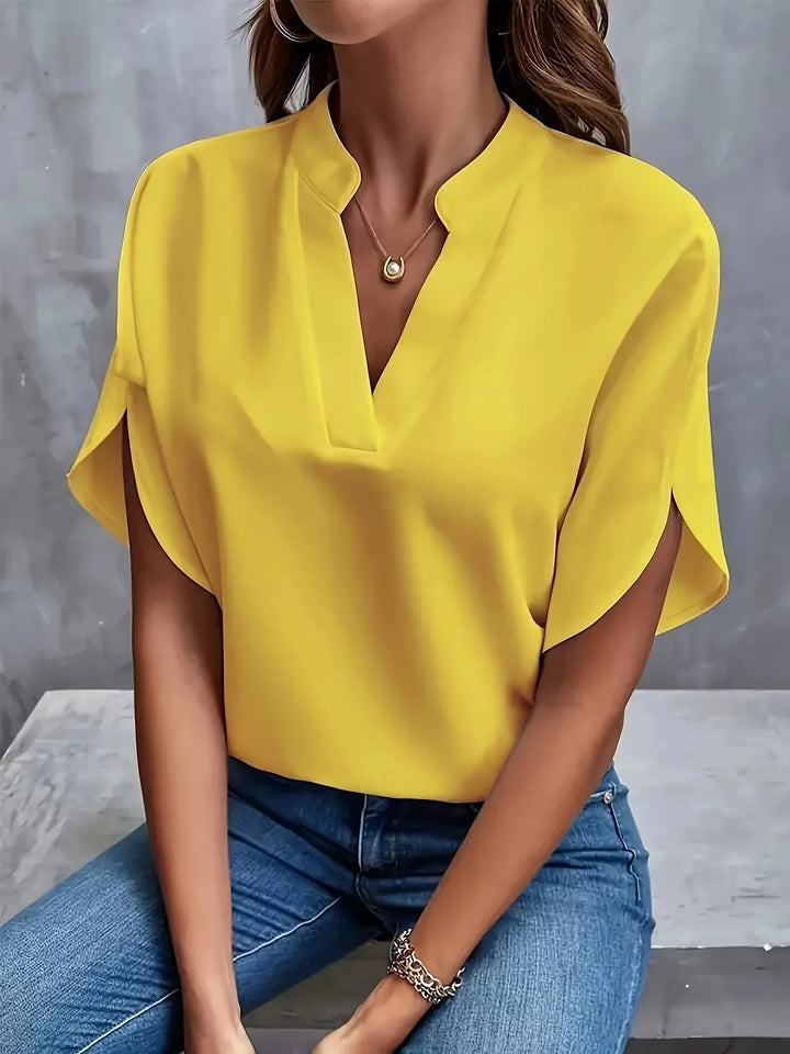 Elegantní dámský košile s výstřihem do V, stylový a ležérní top