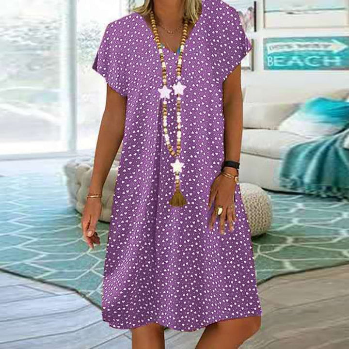 Flowy floral-print summer dress for women