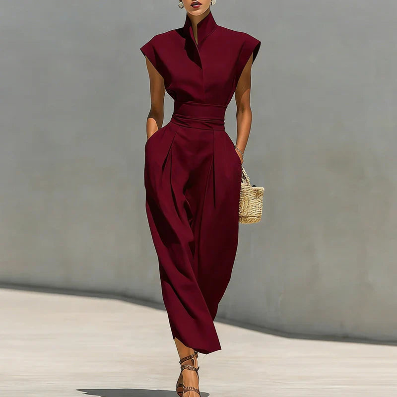 Robe Femme à Col Montant et Poches Pratiques