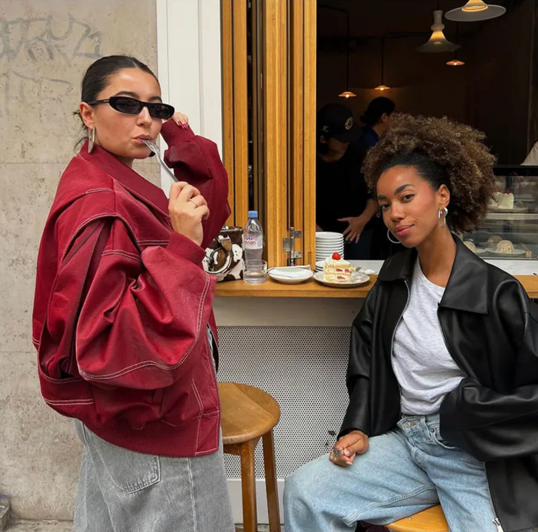 Blouson Bomber Oversized Rouge pour femme