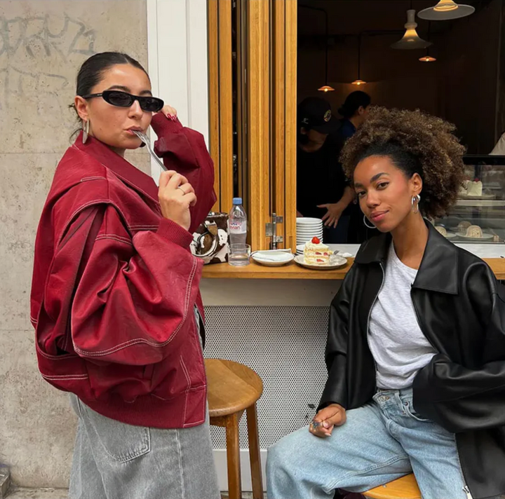 Blouson Bomber Oversized Rouge pour femme
