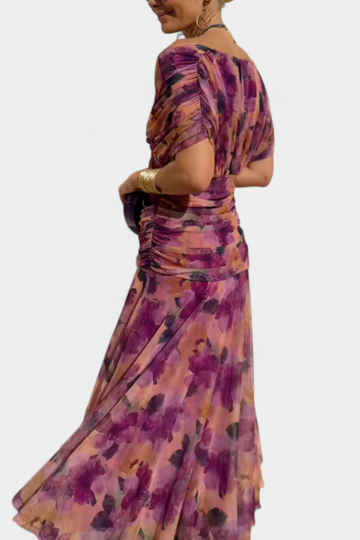 Robe de Soirée Femme Longue Fluide à Épaules Dégagées