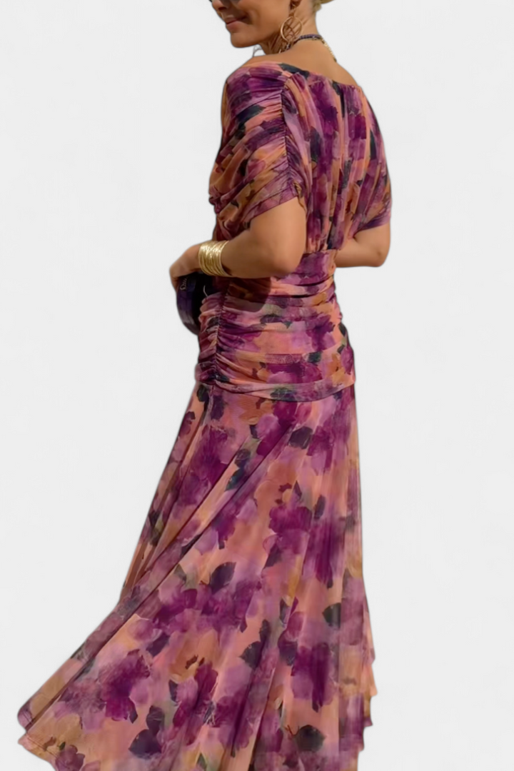 Robe de Soirée Femme Longue Fluide à Épaules Dégagées