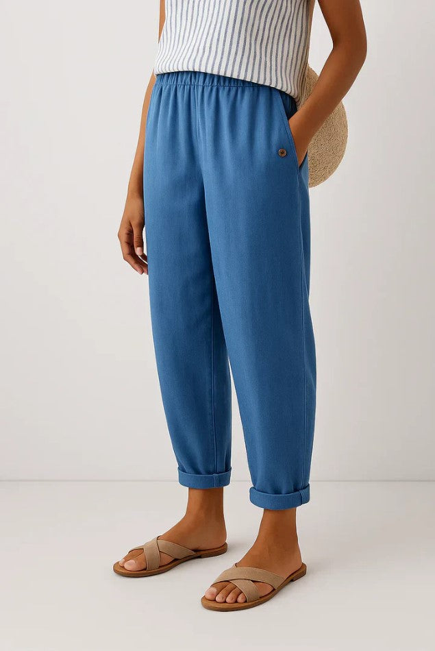 Pantaloni da donna casual dalla vestibilità fluida alla caviglia con tasche