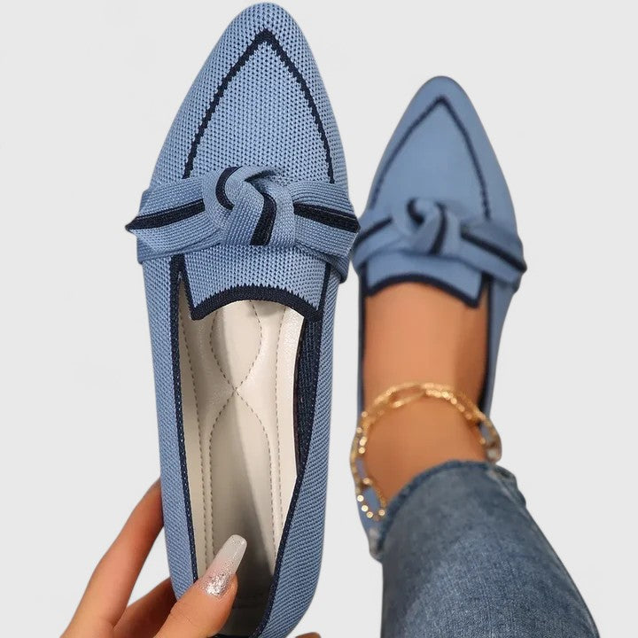 Chaussures Plates Pour Femme à Bout Pointu et Détail Nœud