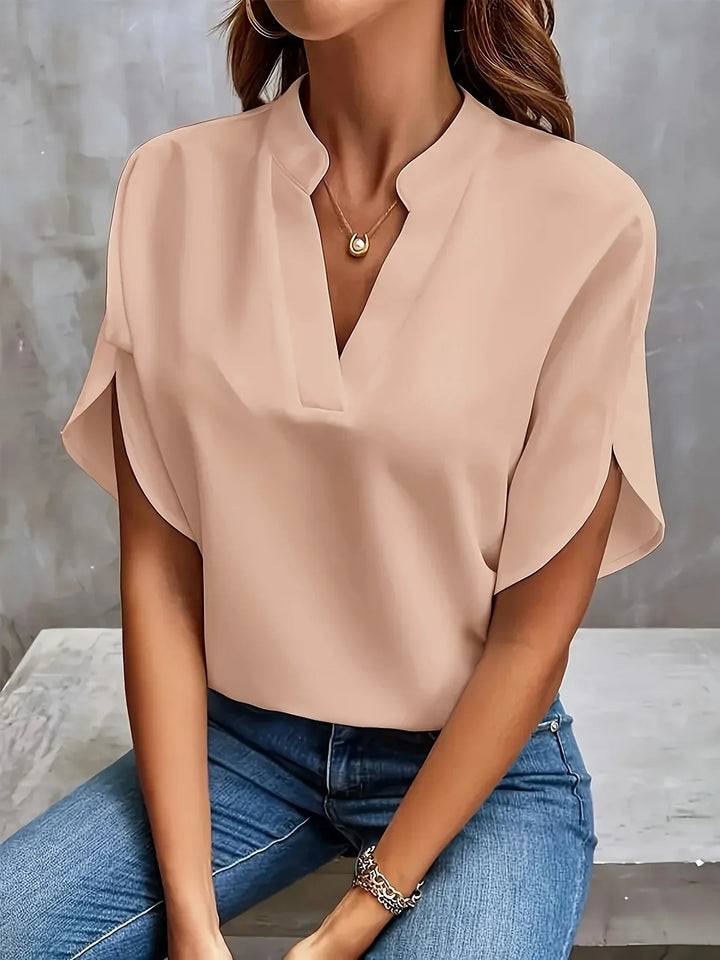 Elegantní dámský košile s výstřihem do V, stylový a ležérní top