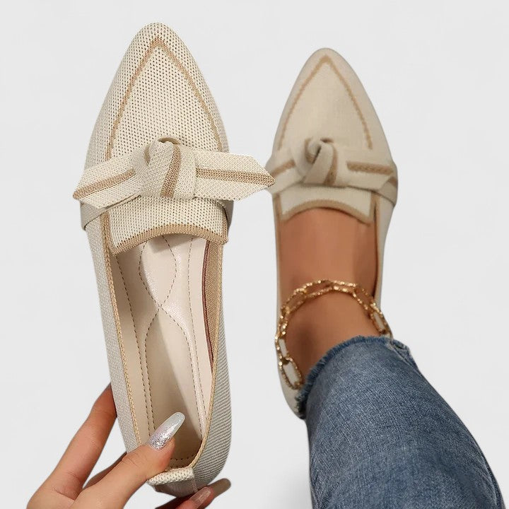 Chaussures Plates Pour Femme à Bout Pointu et Détail Nœud