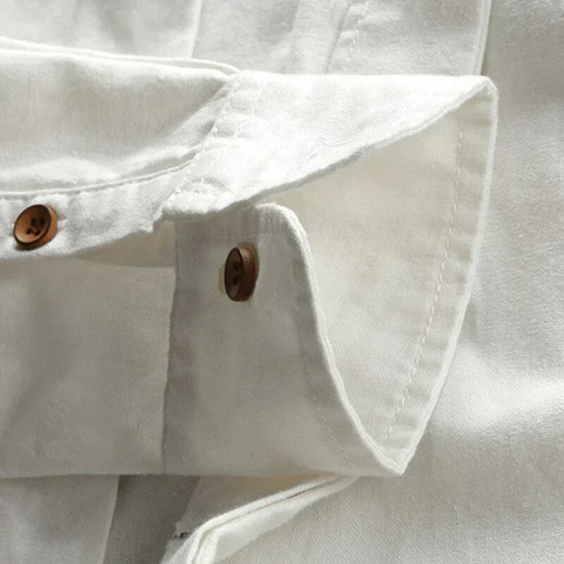Camicia casual da uomo con colletto alla coreana
