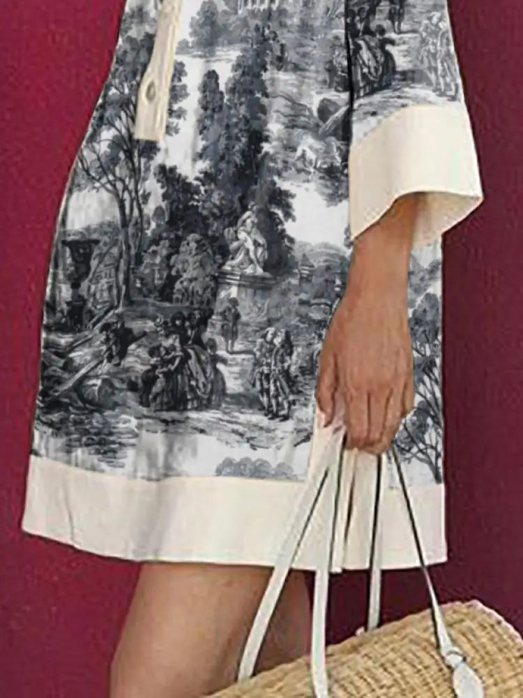 Robe Chemise Imprimée pour Femme à Coupe Décontractée