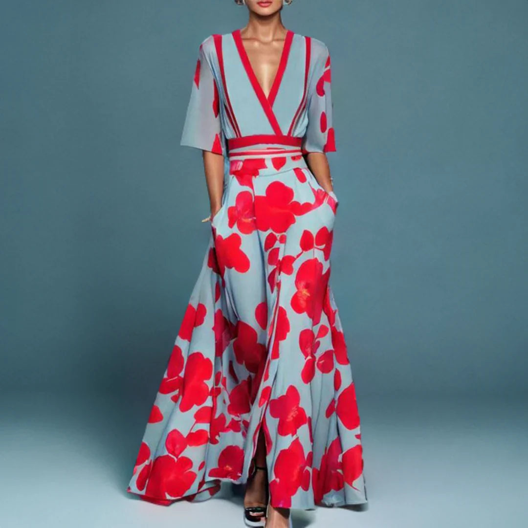Robe Maxi Cache-Cœur Fleurie pour Femme