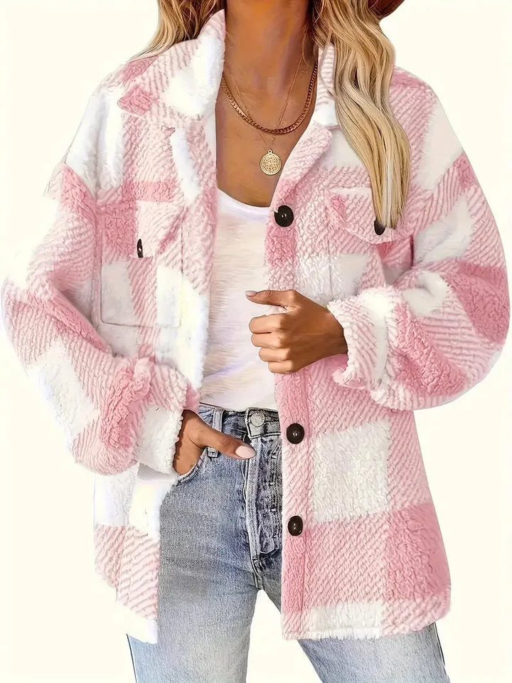 Sovracamicia oversize a quadri da donna