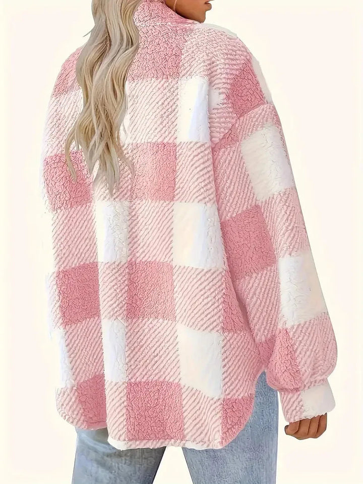 Sovracamicia oversize a quadri da donna