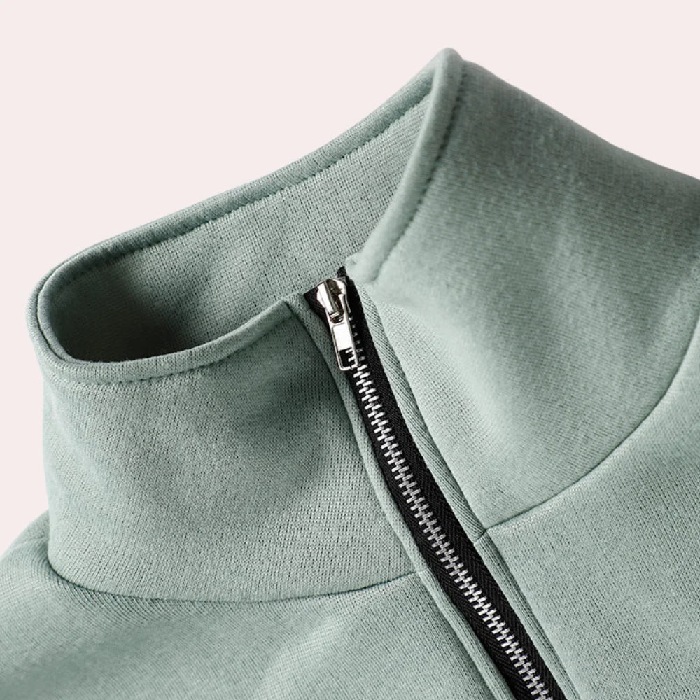 Ensemble de Survêtement en Polaire à Demi-Zip Pour Femme