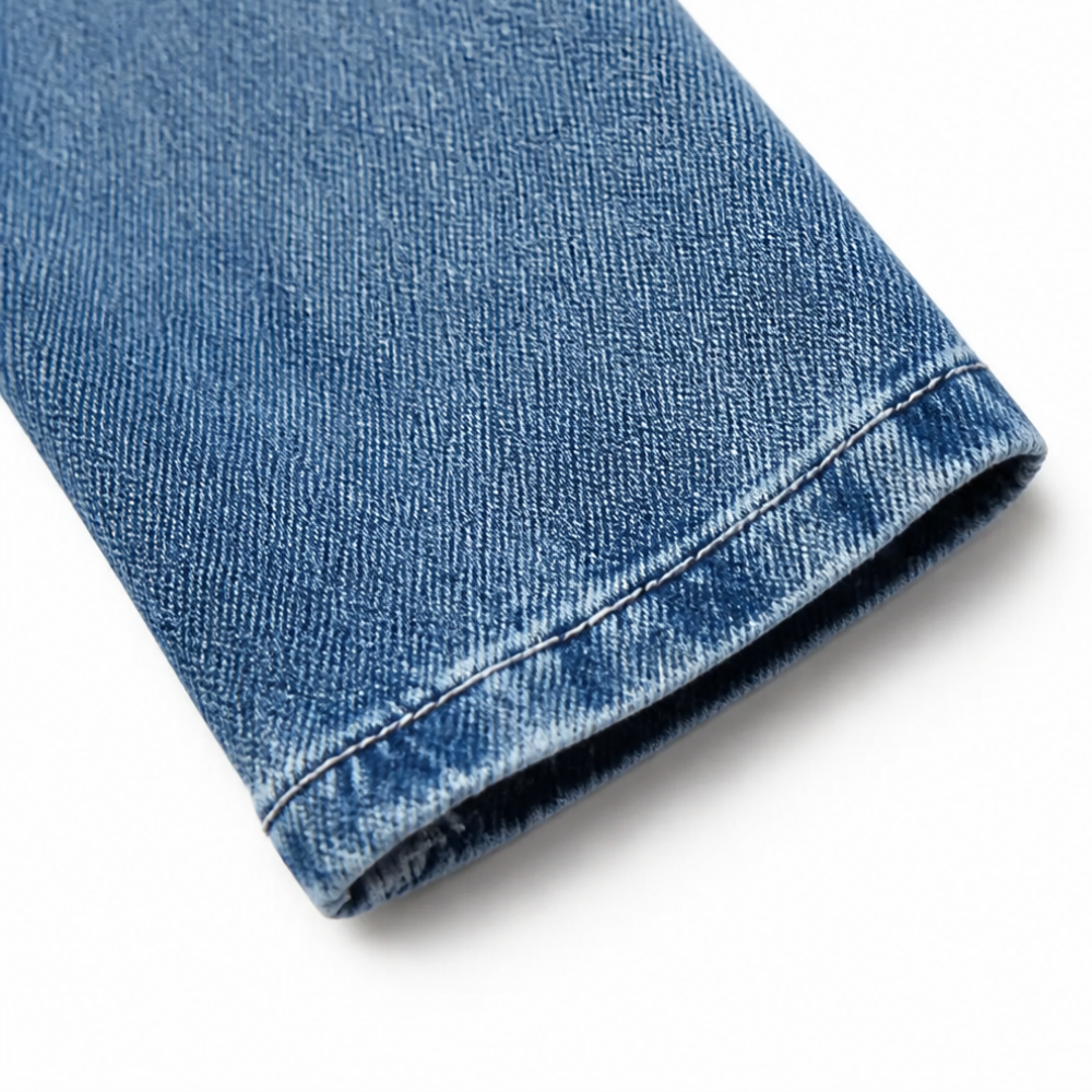 Giacca di jeans da donna con colletto aperto e volant