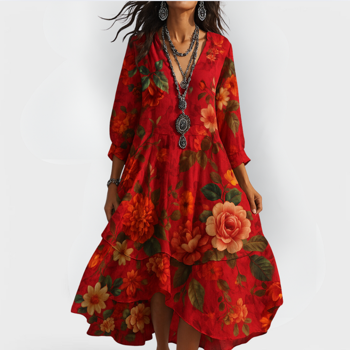 Elegantní dámské květované boho šaty