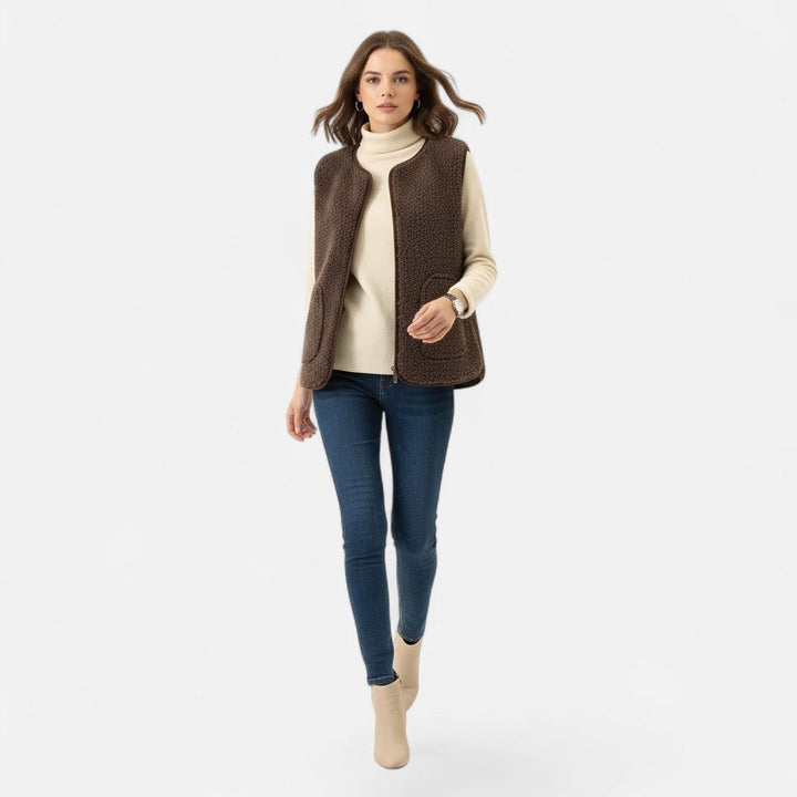 Casual Lined Sleeveless Jacket for Women