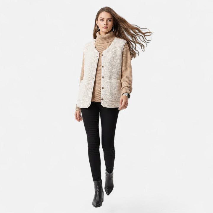Casual Lined Sleeveless Jacket for Women