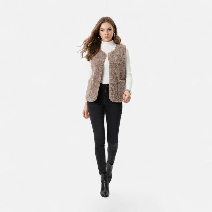 Casual Lined Sleeveless Jacket for Women