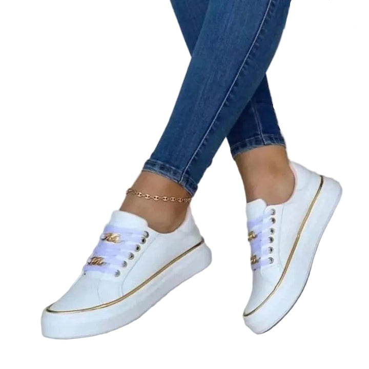 Elegantní dámské tenisky na ploché podrážce se šněrováním, casual chic styl