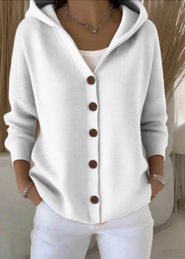 Cardigan Femme à Capuche Boutonné