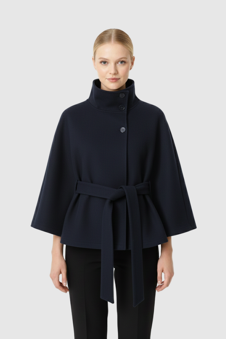 Elegant Women’s Cape Coat with Belt