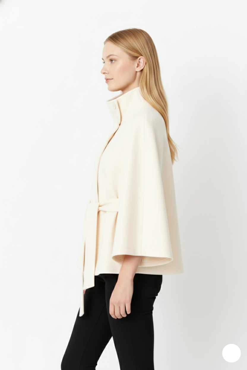 Elegant Women’s Cape Coat with Belt