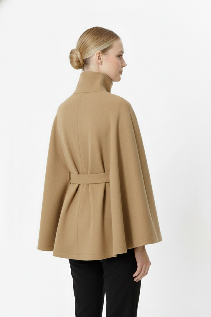 Elegant Women’s Cape Coat with Belt