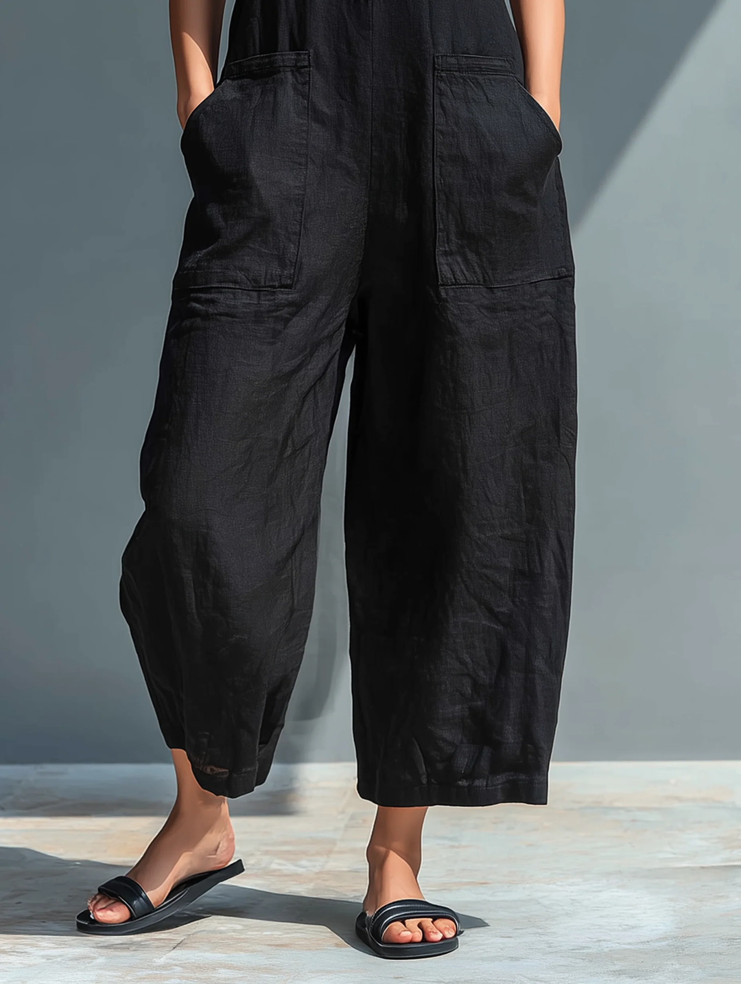 Combinaison Femme Minimaliste Sans Manches à Col Chemise
