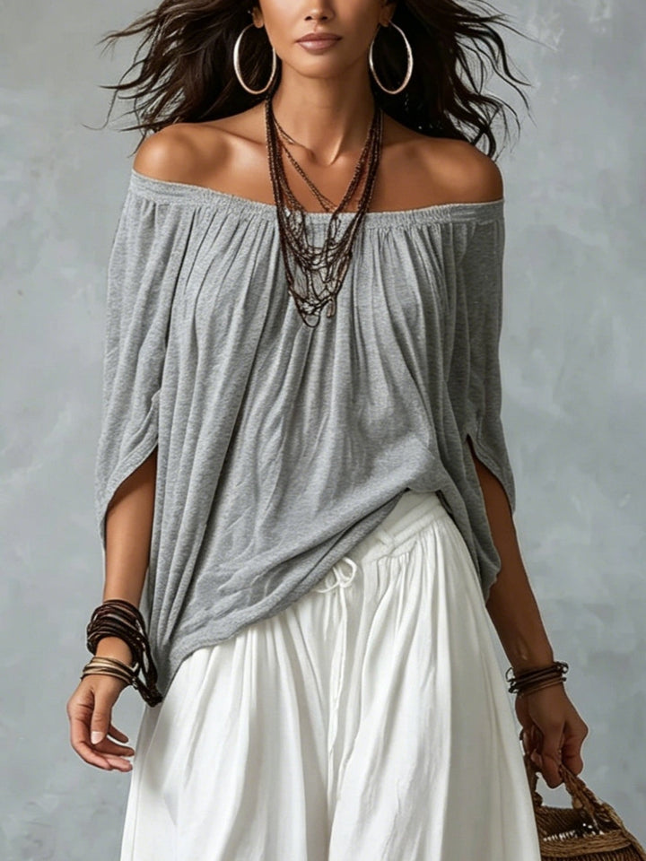 Bohemian Outfit for Women: Loose Top and Wide-Leg Pants