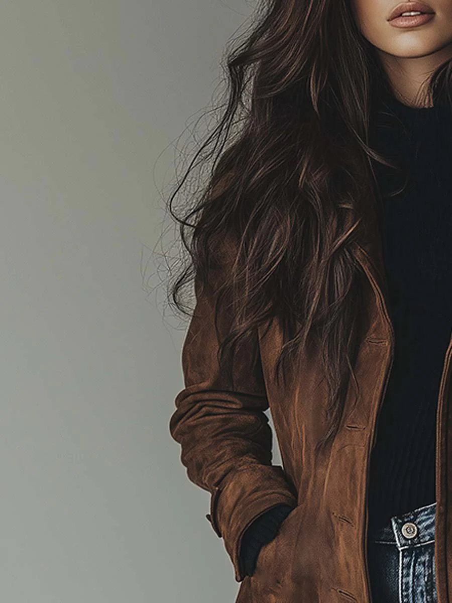 Manteau Long Femme en Boutonnée Style Trench