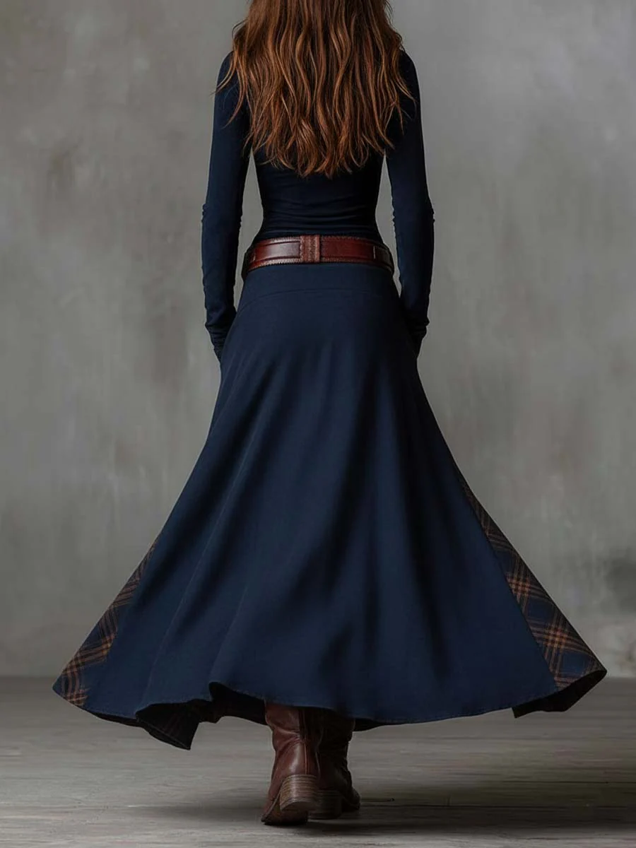 Vestido largo de mujer, de manga larga, estilo bohemio y fluido