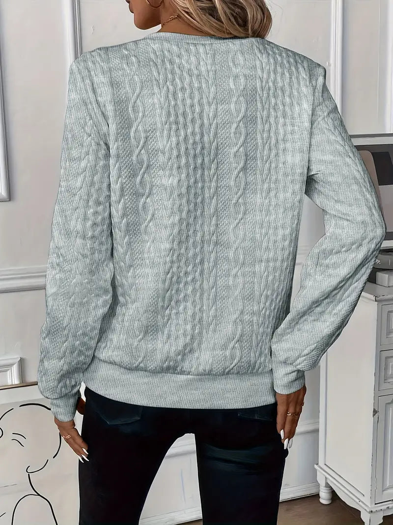Maglione da donna con trecce e mezza zip