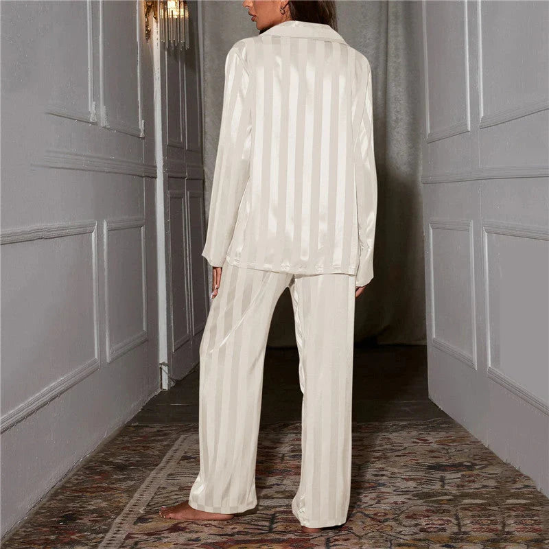 Ensemble Satiné Femme Chemise et Pantalon