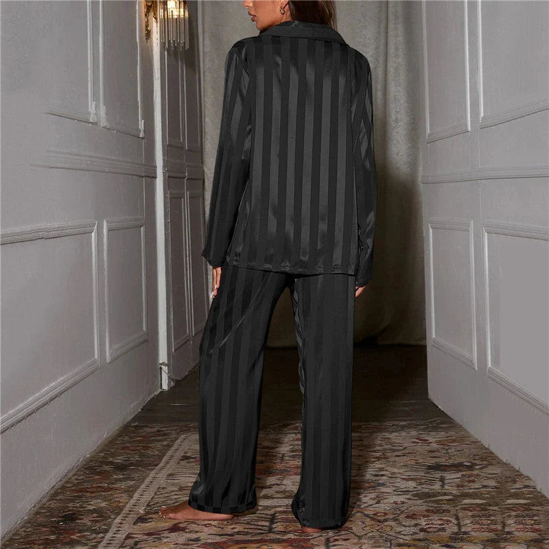 Ensemble Satiné Femme Chemise et Pantalon