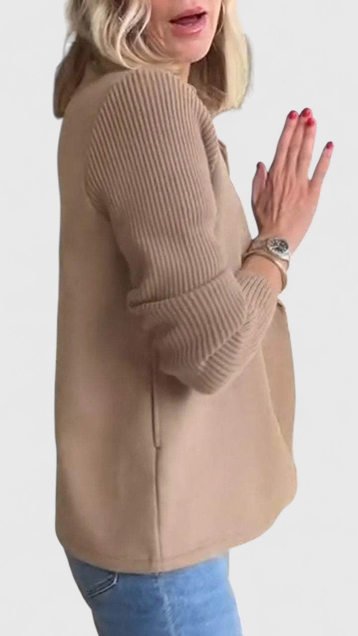 Blazer Femme Maille Croisé Élégant à Double Boutonnage